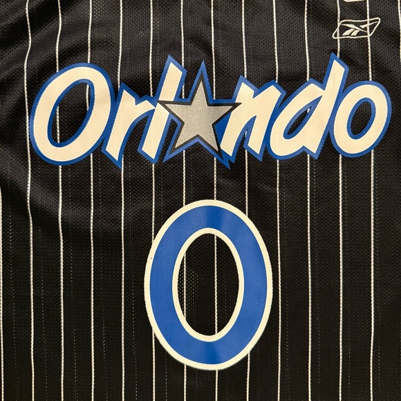 Rare Reebok Drew Gooden Orlando Magic #0 Black Pinstripe Throwback Jersey Men XL - Picture 4 of 7